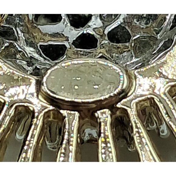 Weiss Rhinestone Brooch Earrings Jewelry Set Gold Tone Clear Stones Vintage Cost - Picture 3 of 11